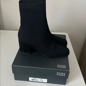 Eileen Fisher Black Heeled Boots